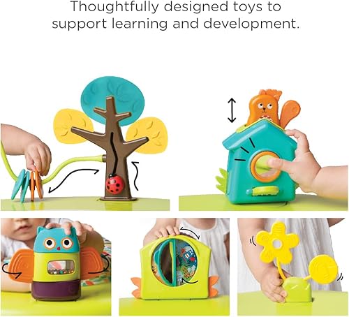 Vista 5 de Centro de actividades Oribel PortaPlay 4 en 1, plegable para viaje, giro, rebote, juegue, transforme, Forest Friends Amigos del bosque