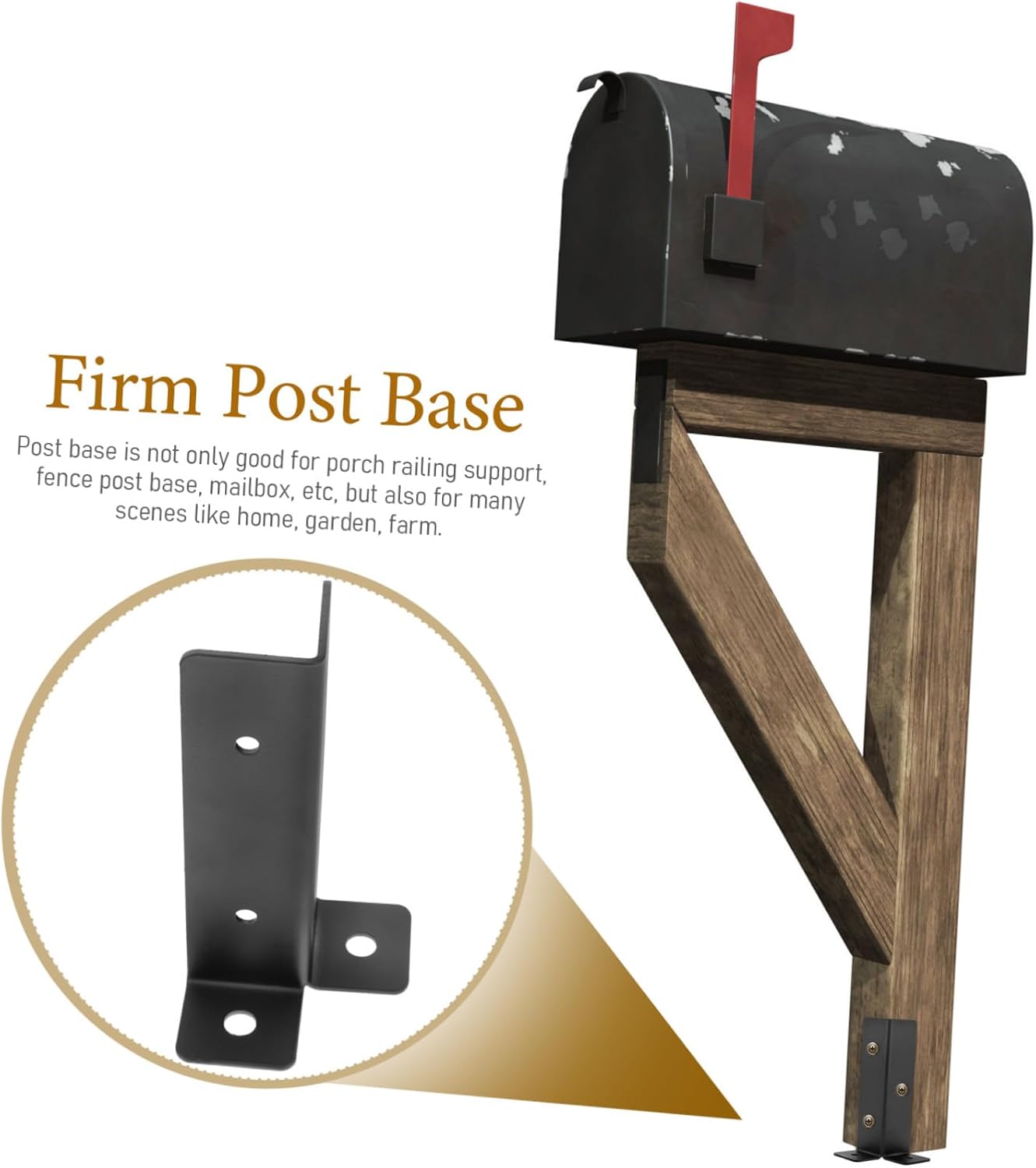 Heavy Duty Mailbox Post Protector Post Base for Mail Boxes Mailbox Cover
