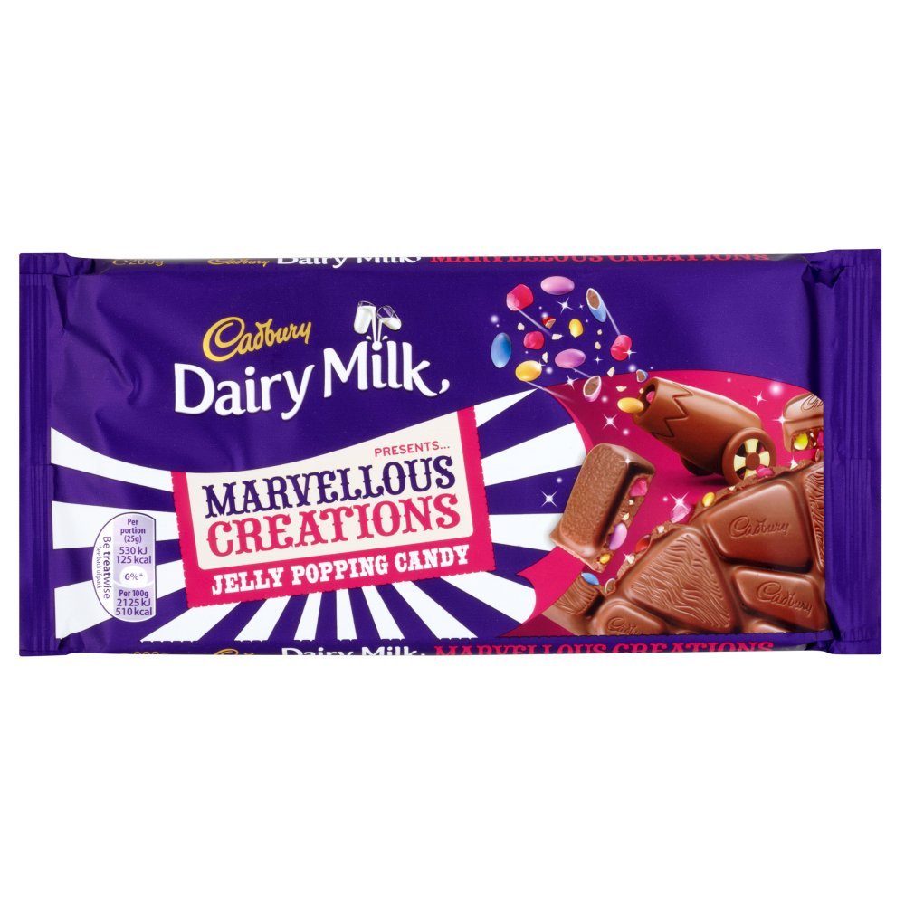 Cadbury Dairy Milk Chocolate Marvellous Creations Jelly Popping Candy Shells (180 Grams)