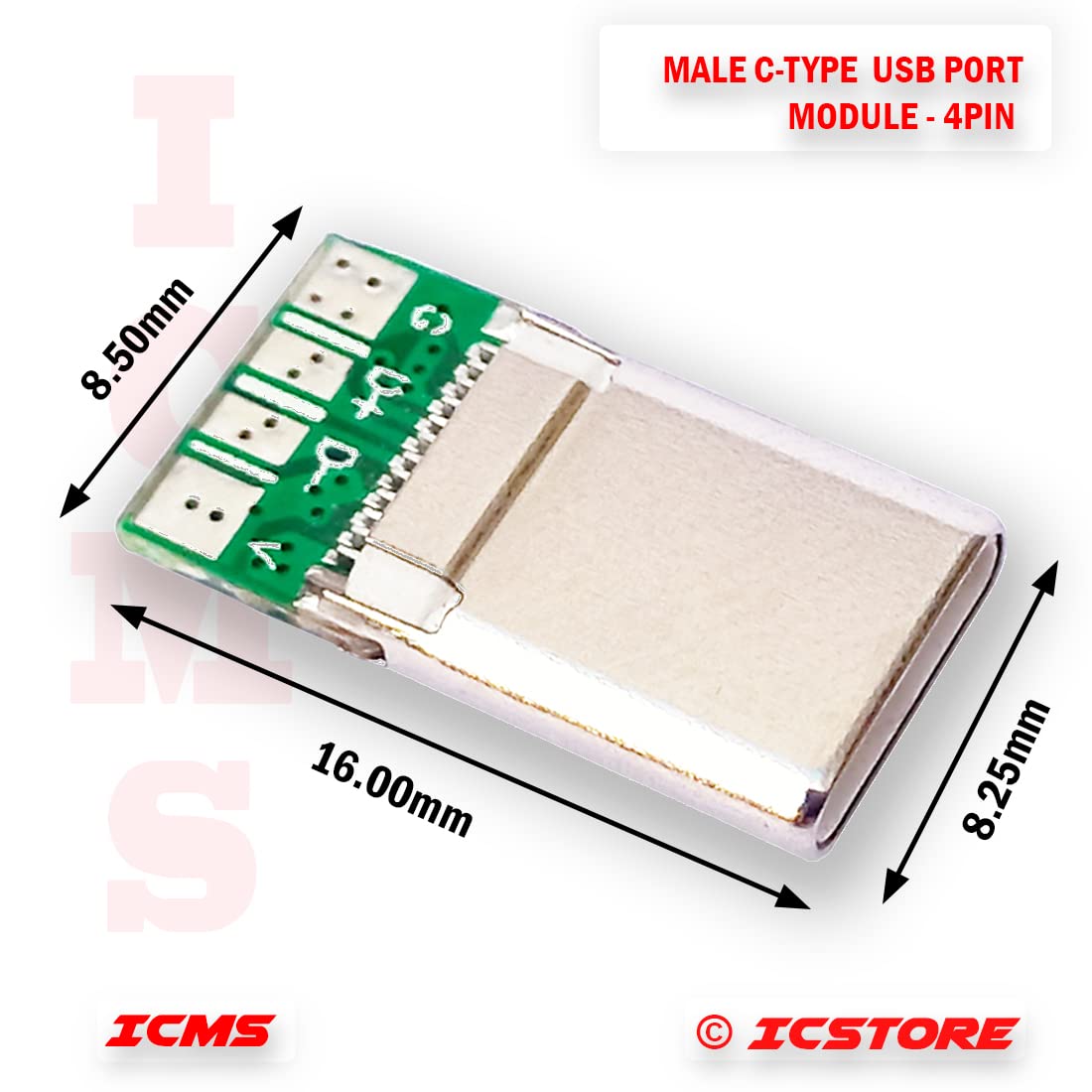 USB Port Cards - 5 Pack C Type Male -4