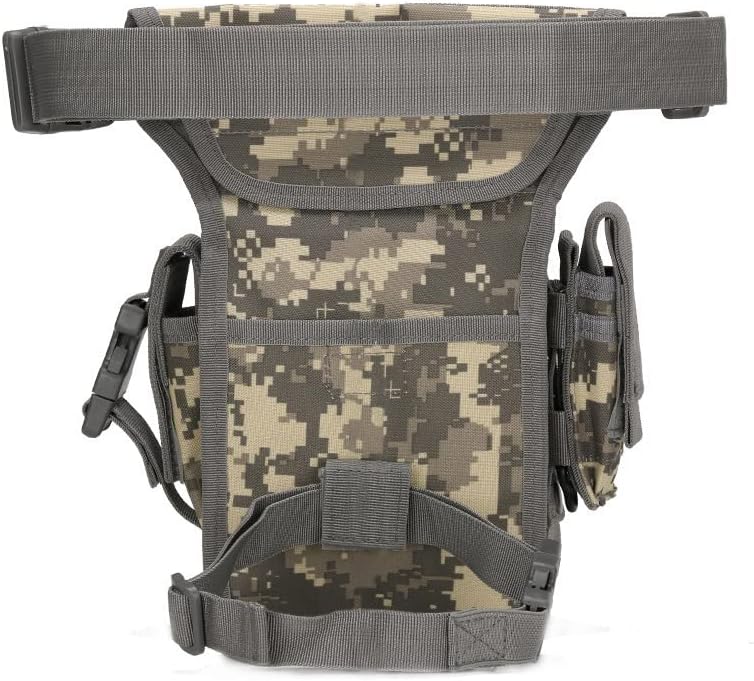 Miniatura 4 de Bolsa táctica de camuflaje de pierna Versipack bolsa de senderismo para deportes al aire libre, Negro -