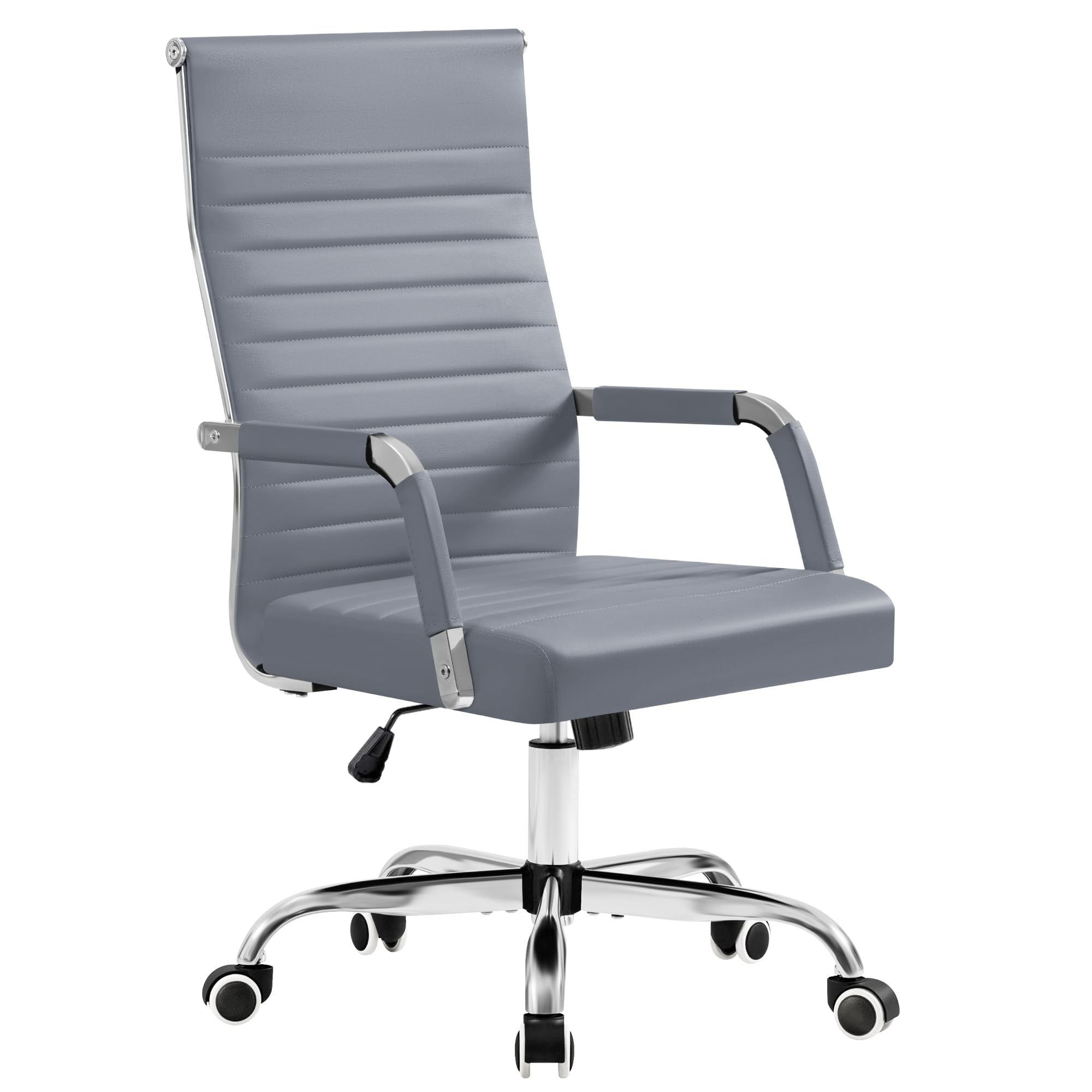 Furmax Ergonomic Mid-Back PU Leather Chair in grey | Mubboo
