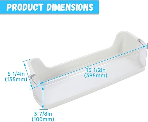 Miniatura 4 de HECASA DA97-08347A - Estante para puerta de refrigerador (parte inferior) compatible con Samsung Refrigerador Lower Door Bin Shelf Plastic White