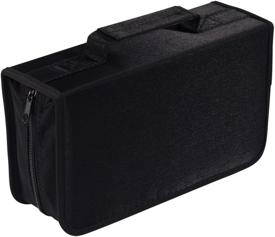Rekukos Capacity CD/DVD case Wallet, Storage,Holder,Booklet (128 Black)
