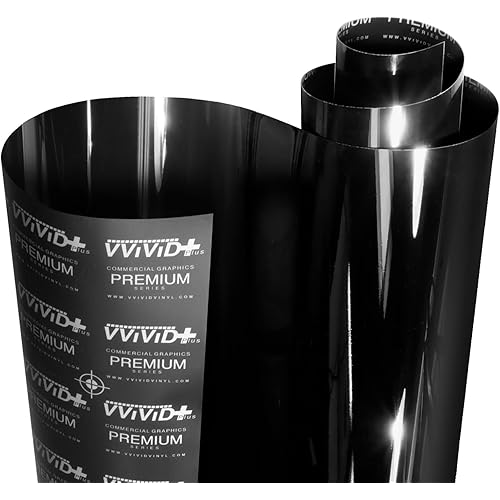 VViViD+ Ultra Gloss Premium Vinyl Car Wrap Film (45ft x 5ft, Gloss Piano Black)