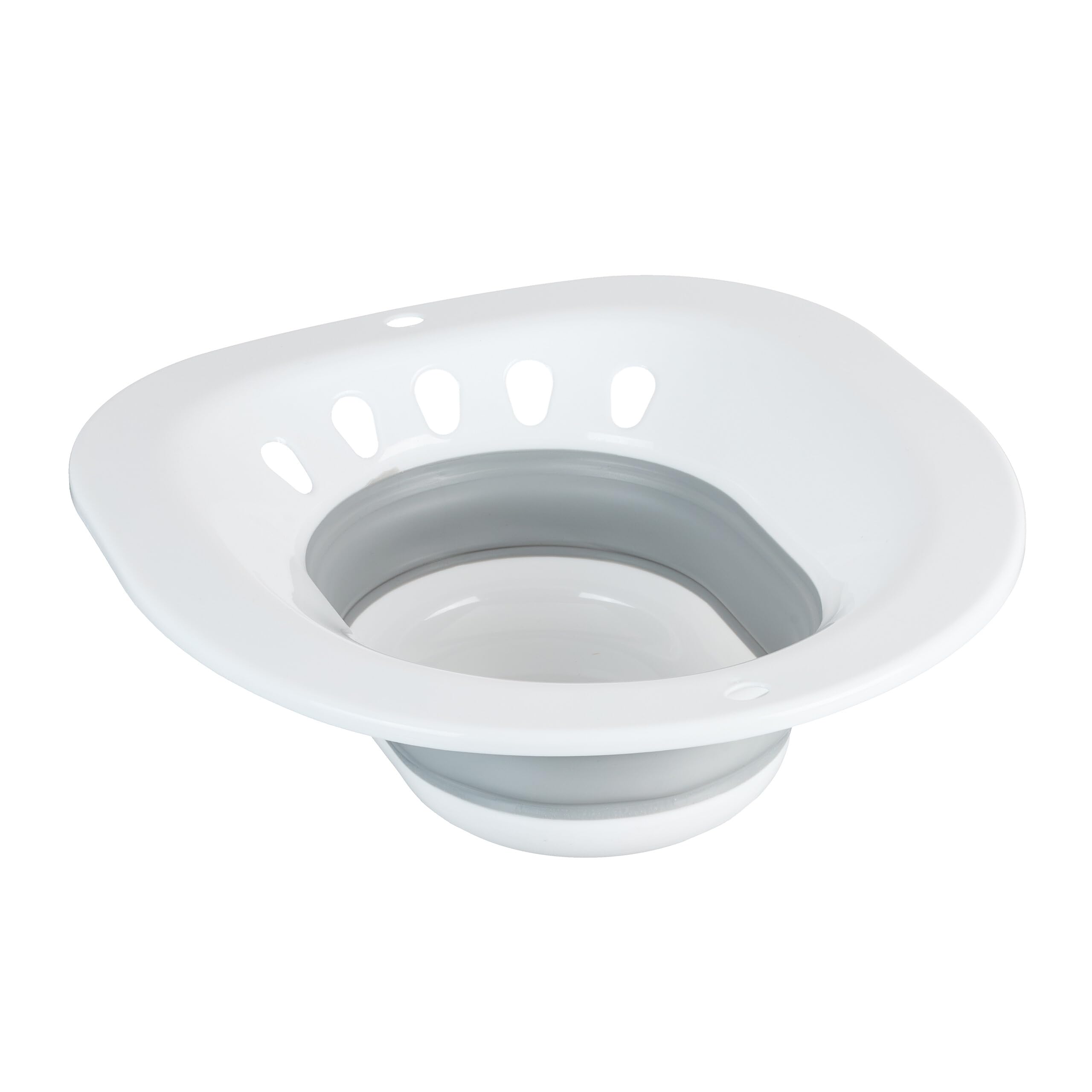 Relaxdays Bidet Pieghevole per WC, HLP: 12 x 36 x 39 cm, Inserto Semicupio Water Igiene Intima, Plastica, Bianco/Grigio
