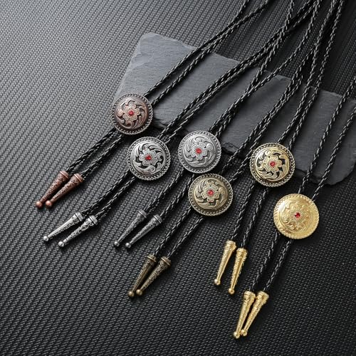 Image of Jeilwiy Bolo Tie for Men, Western Bolero Tie Cowboy Ties Native American Cowgirl Bolo Tie Accessories for Men Women
