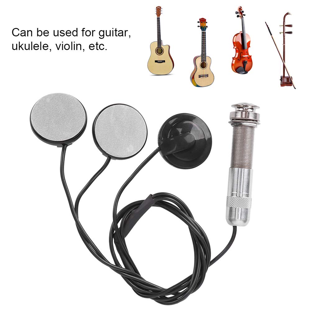 Micro Piézo-électrique Auto-adhésif - Pour Guitare Acoustique, Ukulélé, Mandoline - Prise 2,5 Mm Vers 6,35 Mm
