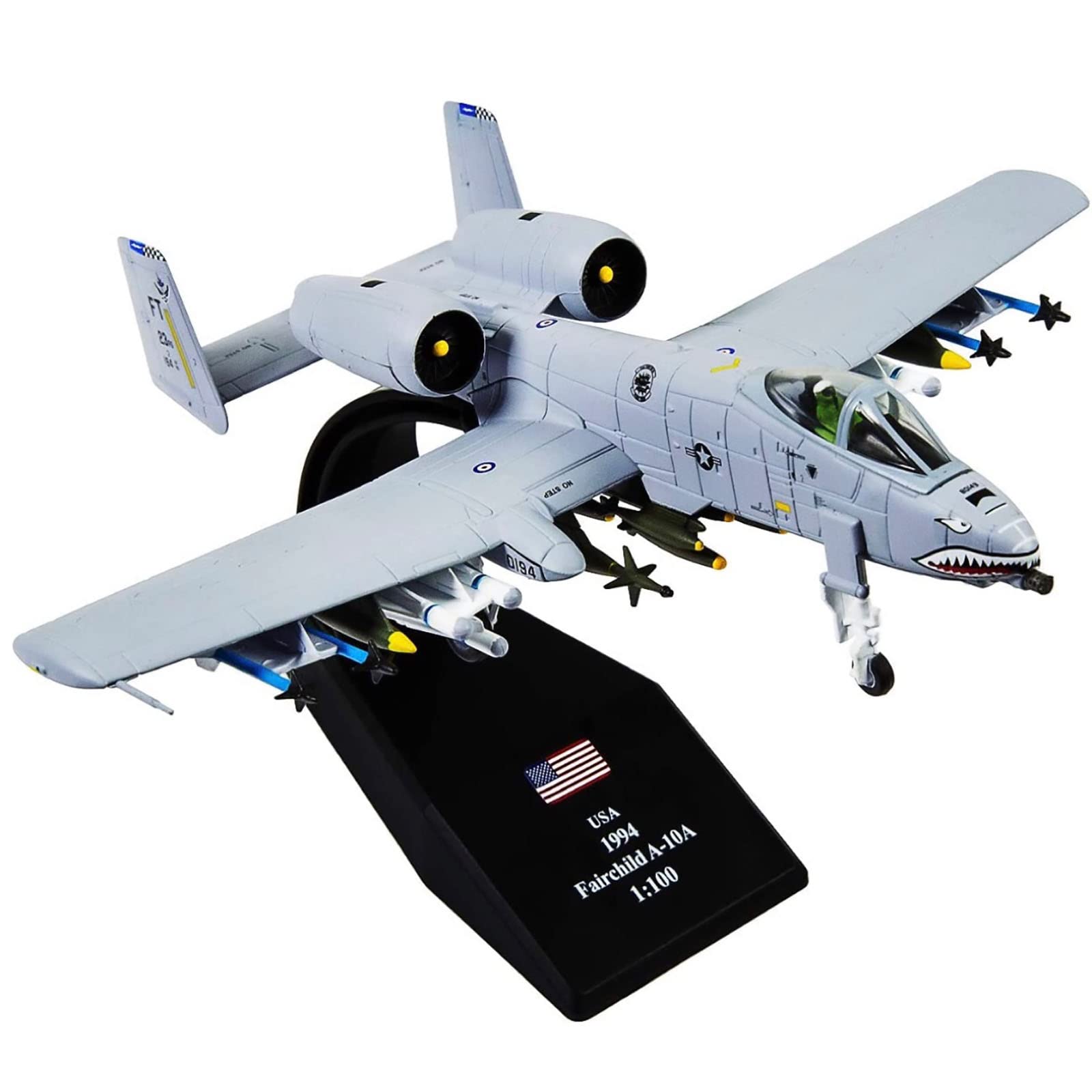 DKHOUN 1/100 A-10 Warthog Attack Plane Fighter Model Military Aircraft Die-Cast Airplane Models Alloy Aircraft Static Model Ornament