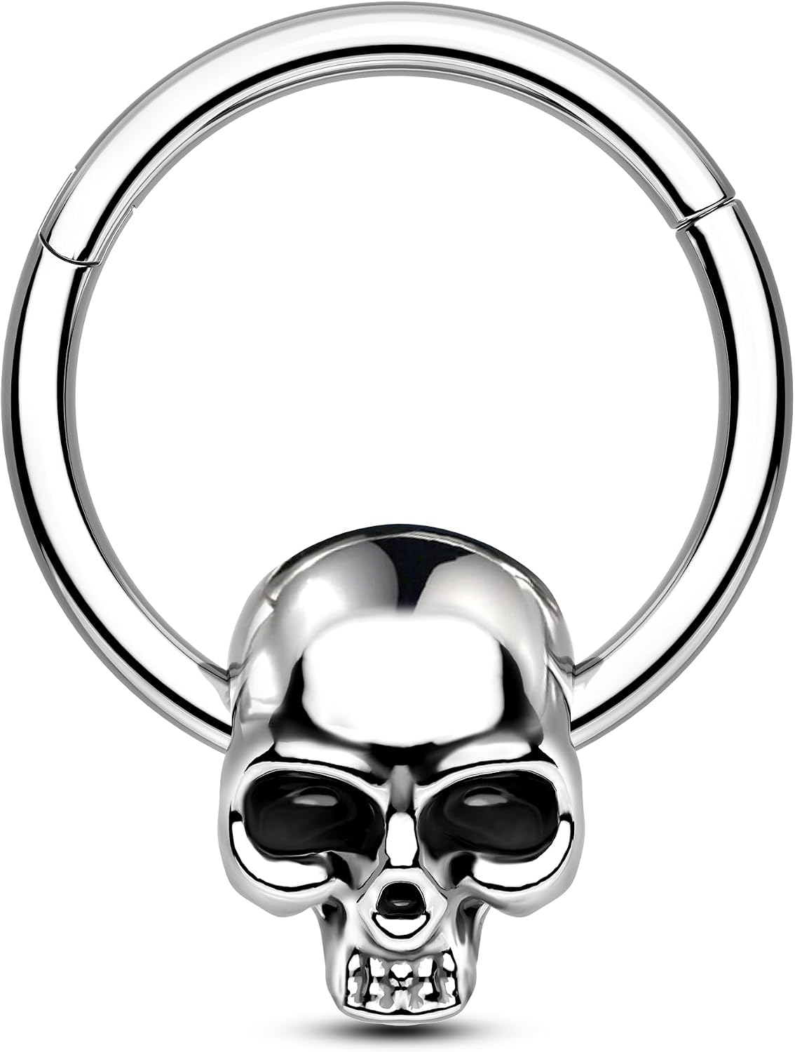 COCHARM Minimalist Skull Septum Rings 16G Septum Jewelry Halloween Helix Daith Earrings for Women Men Surgical Steel Rook Daith Piercing Jewelry