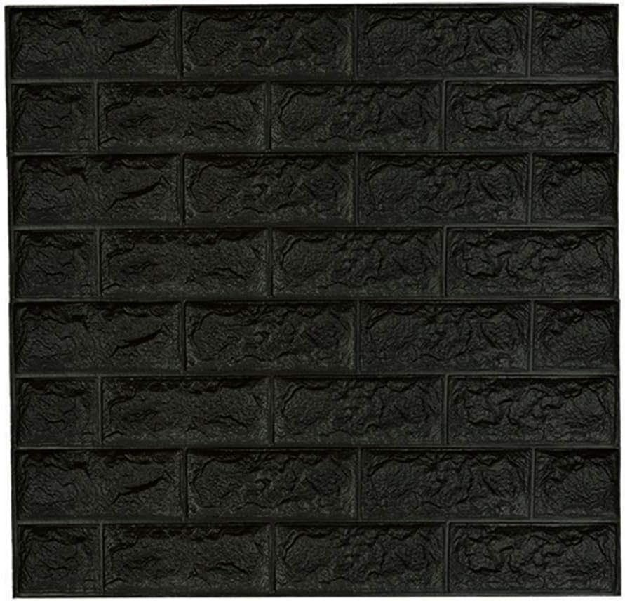 3D Brick Wall Stickers Wall Paper Self-Adhesive Panel Decal PE Wallpaper Peel and Stick Wall Panels for TV Walls, Sofa Background Wall Decor (19.35 sq.ft Brick White 1) (Black)