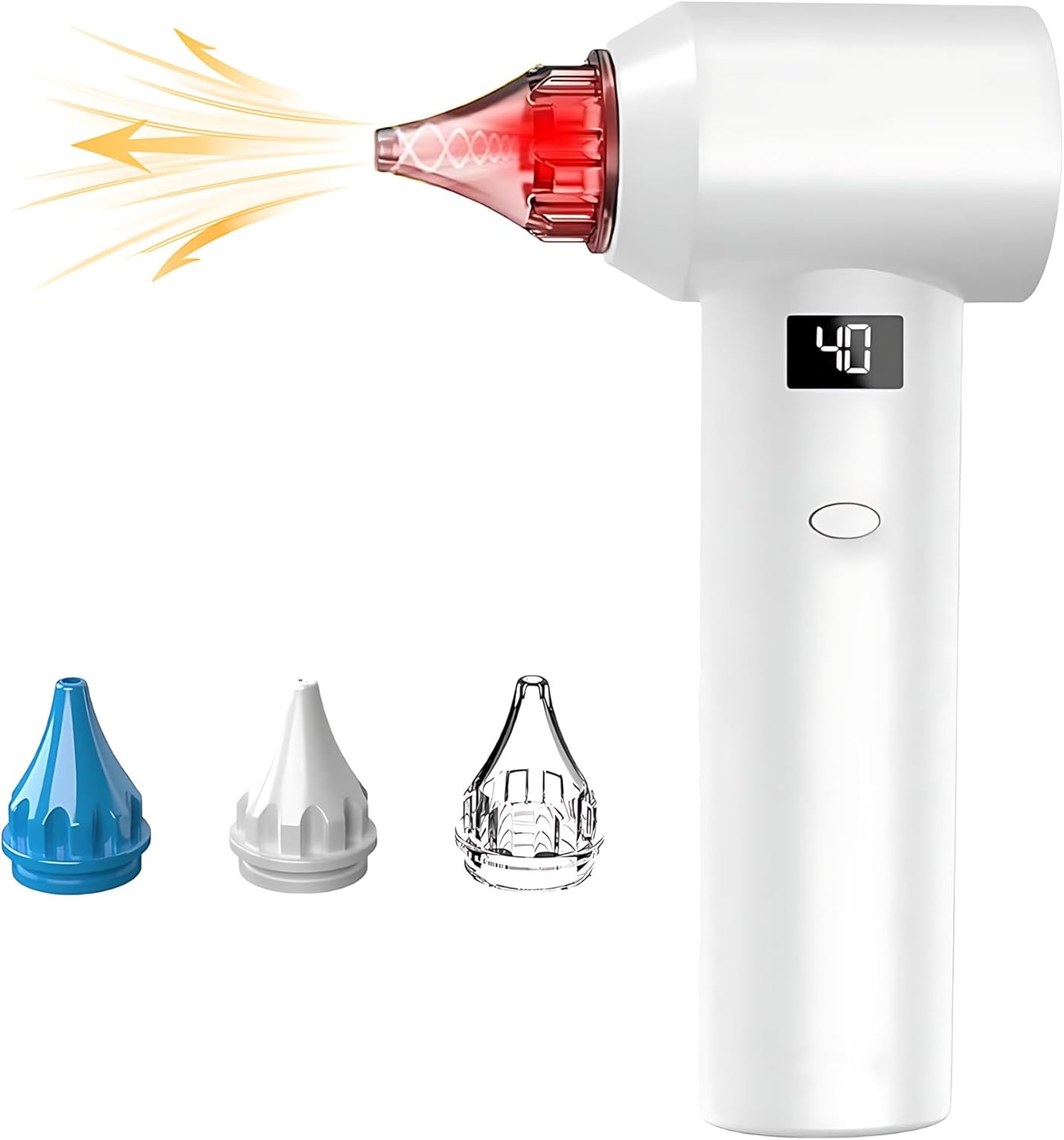 Ear Dryer Water Remover for Adults, Children, Kids, Babies, Swimmers, Showering Red Light Low Noise, Portable & Rechargeable 2000mAh White