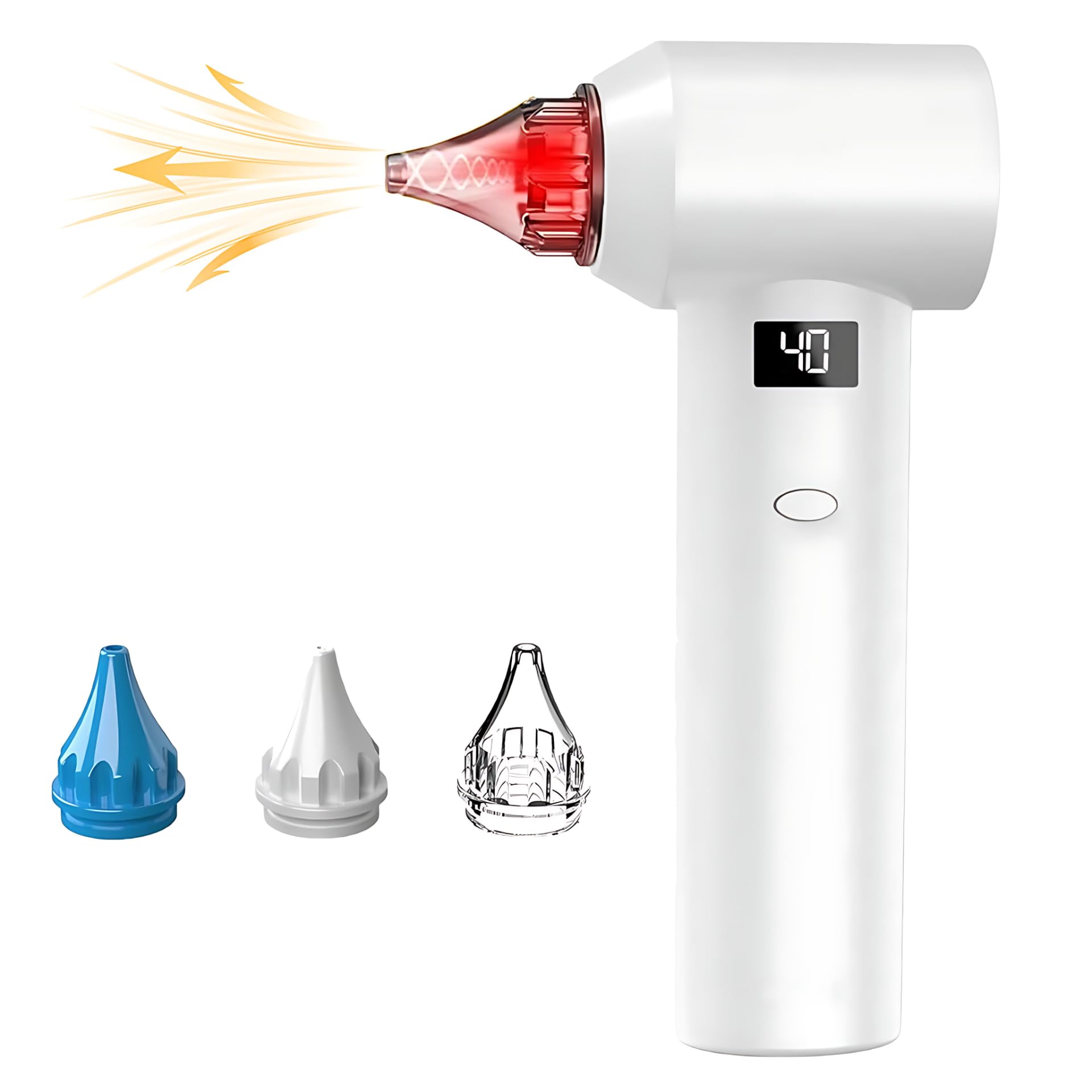 Ear Dryer Water Remover for Adults, Children, Kids, Babies, Swimmers, Showering Red Light Low Noise, Portable & Rechargeable 2000mAh White