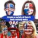 Red White Blue Face Body Paint - USA American Flag 3 Colors Makeup Face Painting Palette for America's Patriotic Events 4th of July, Independence Day, Veterans Day, Halloween, Sports Event