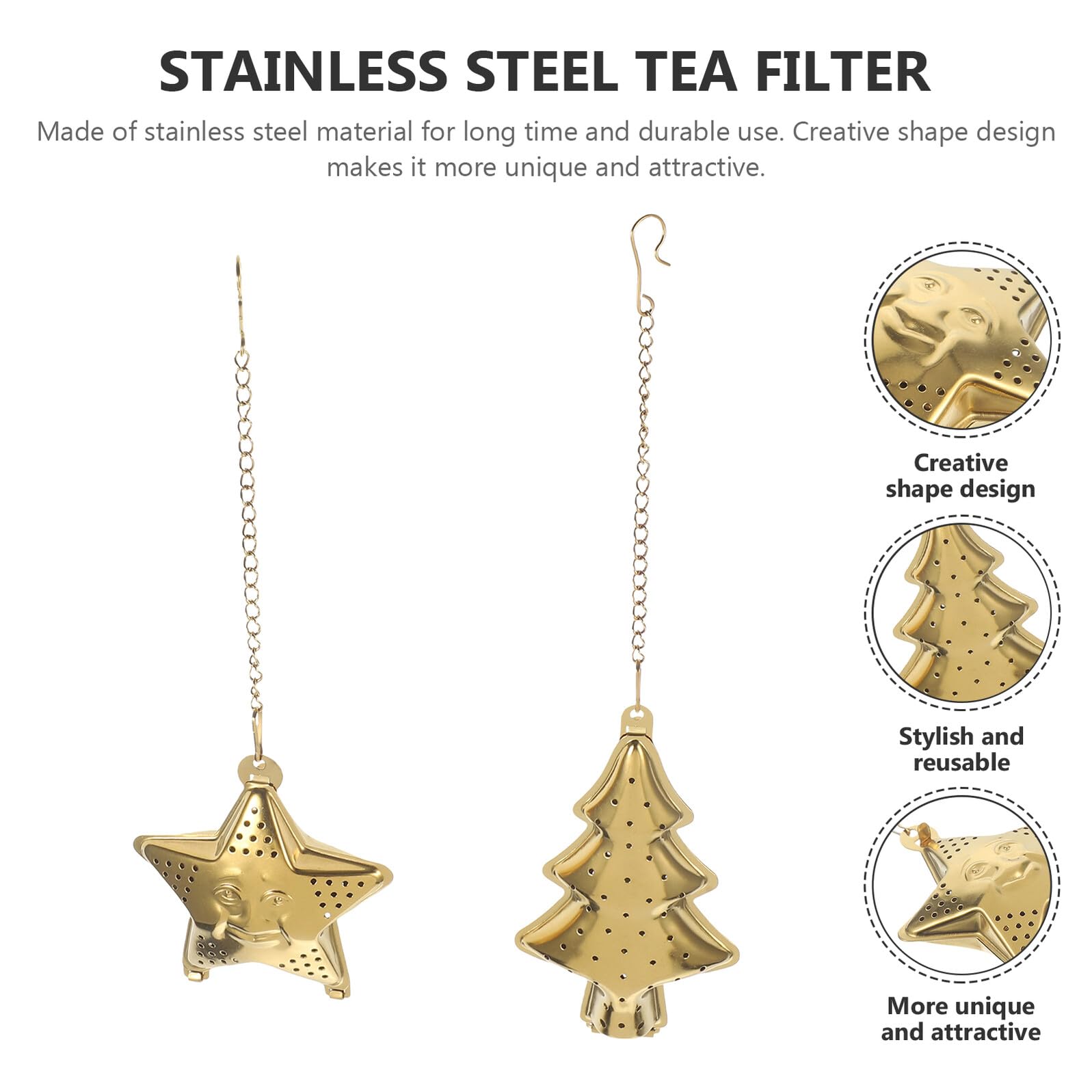 Healifty Passoires à Thé Filtre Pratique Lot de 2 Réutilisables en Acier Inoxydable Plusieurs styles Forme Créative pour Infuser Toutes Feuilles de Thé Plusieurs styles Accessoire Cuisine