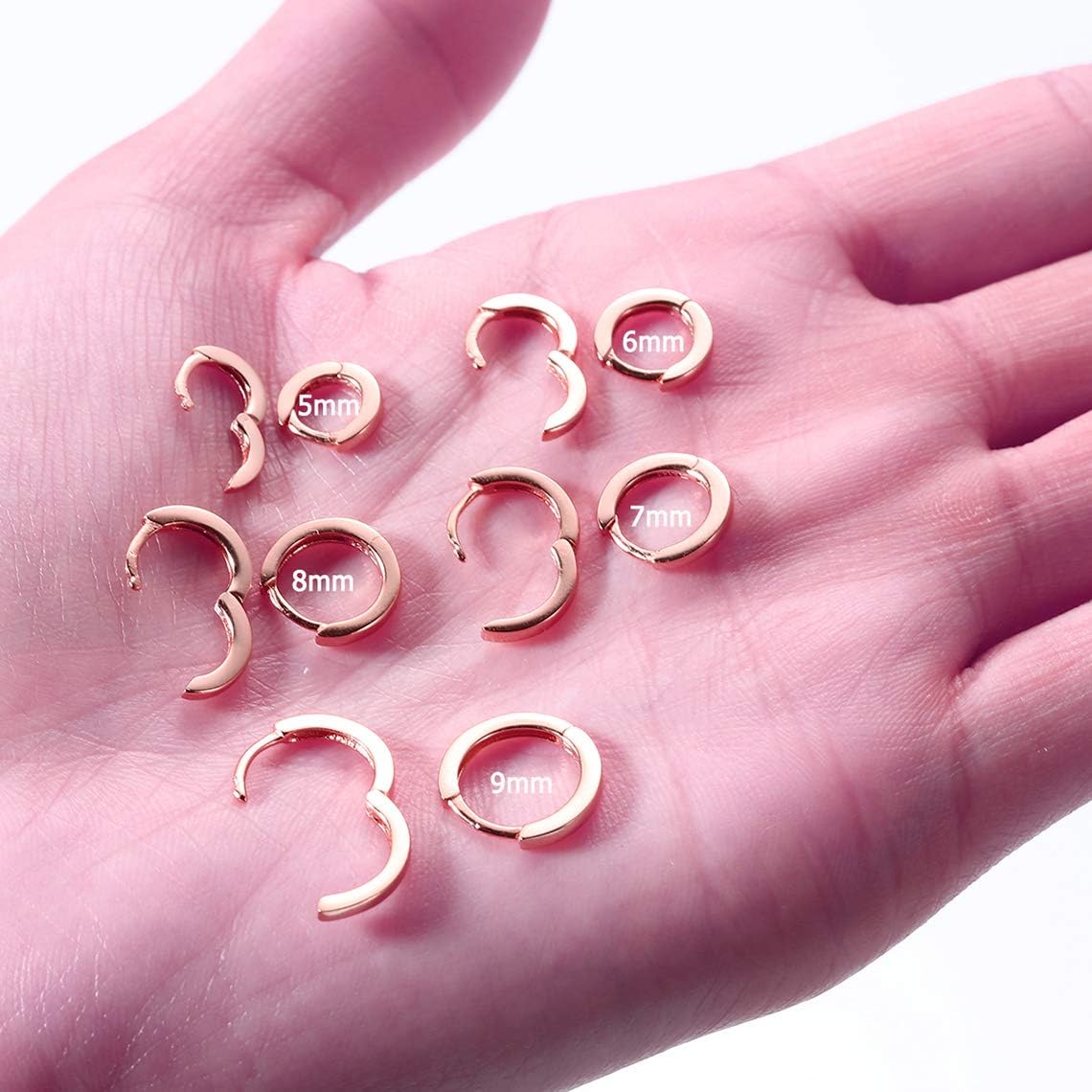 925 Sterling Silver Small Gold Hoop Earrings for Women Girls 14K Gold Huggie Earrings Tiny Hypoallergenic Cartilage Earrings Hoops - Image 6