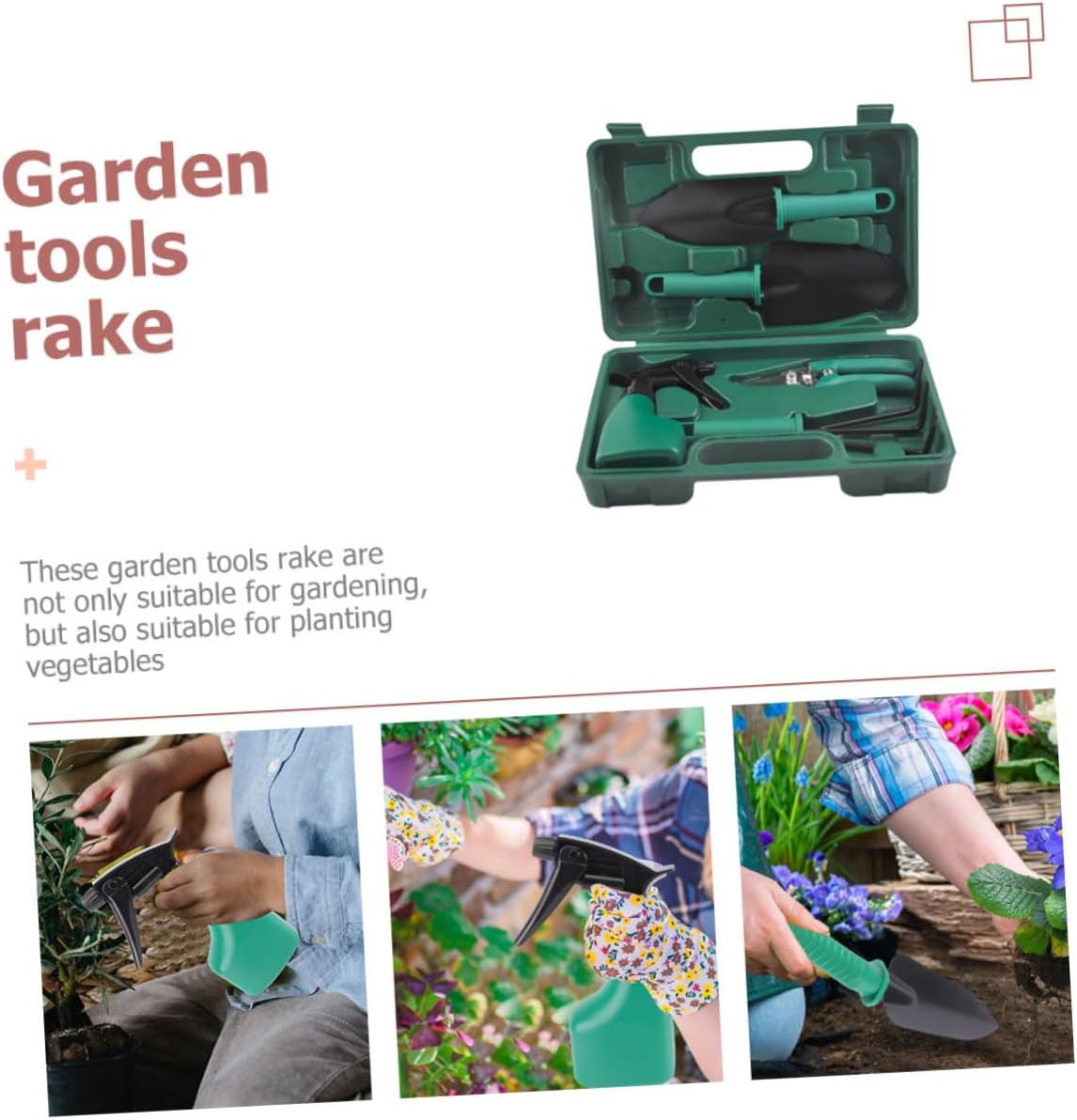 1set Portable Gardening Tool Storage Case Lightweight Shovel Rake Scissors and Sprayer for Efficient Planting and Gardening Tasks