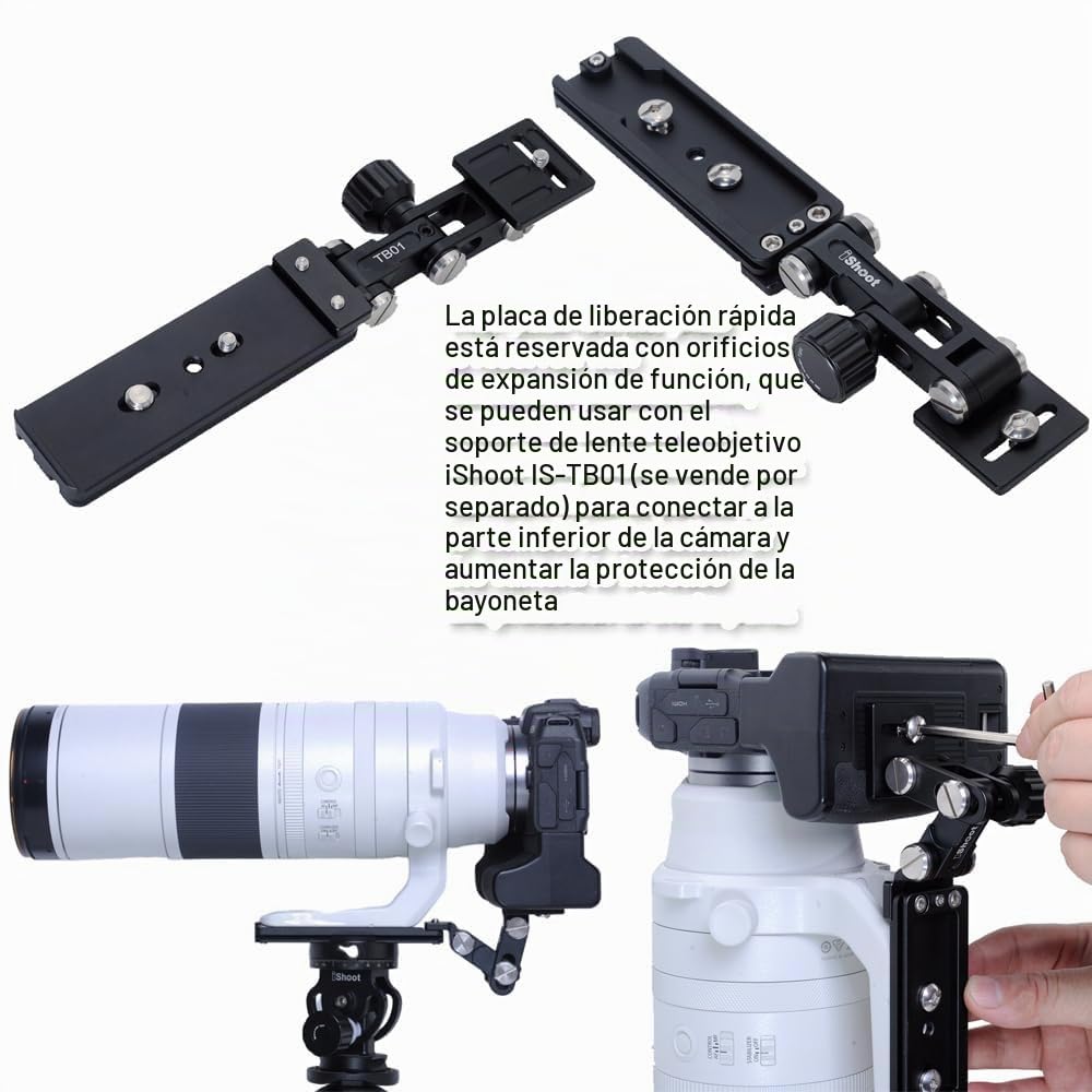 iShoot Arca-Swiss - Placa de liberación rápida para cámara compatible con Canon RF 200-800 mm F6.3-9 IS USM, anillo de montaje de trípode, soporte de collar de lente, utilizado para abrazadera de
