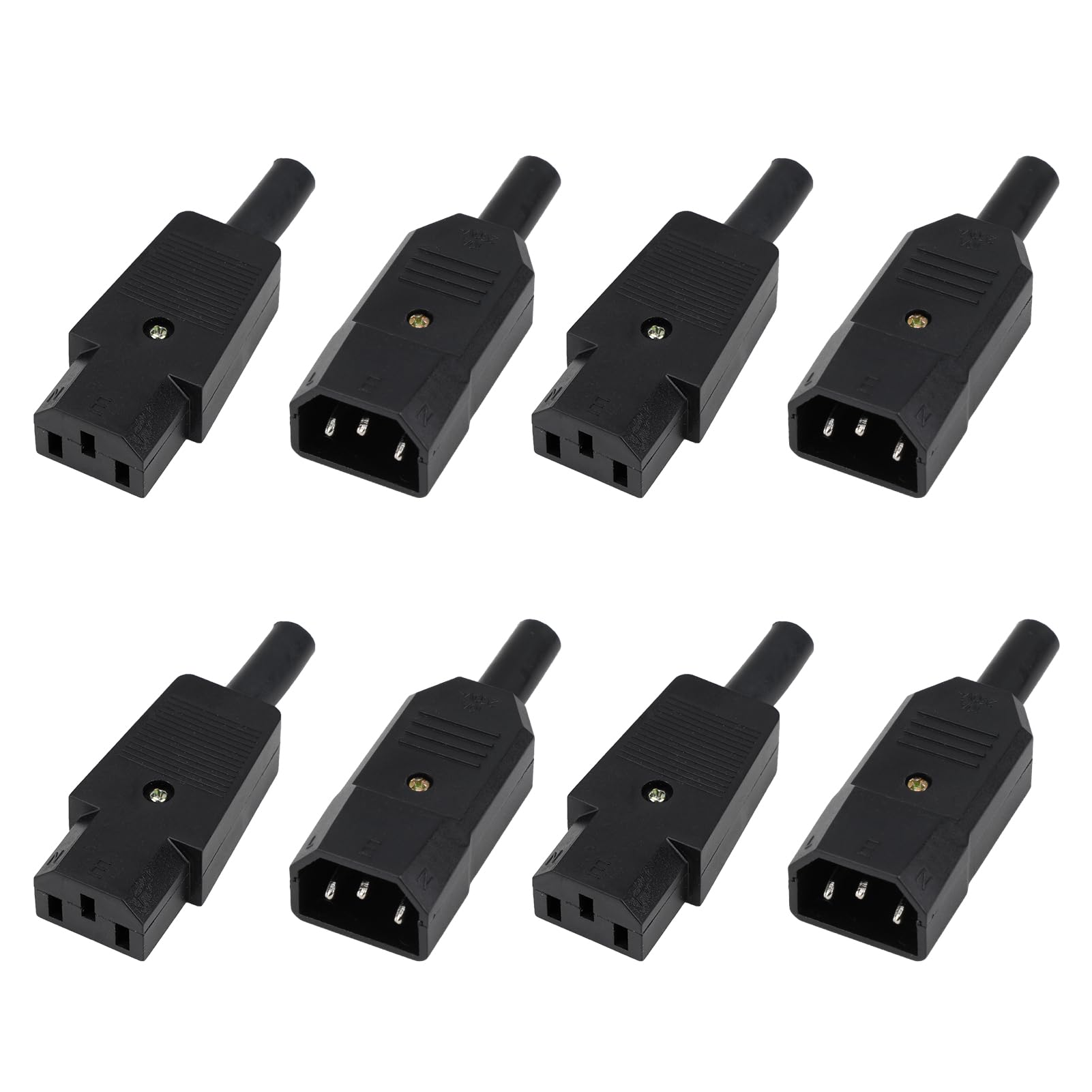 Adattatore Di Rete IEC C14 A C13 A Gomito 90° - Angolo Destro, 10A 250V Per PC E Server