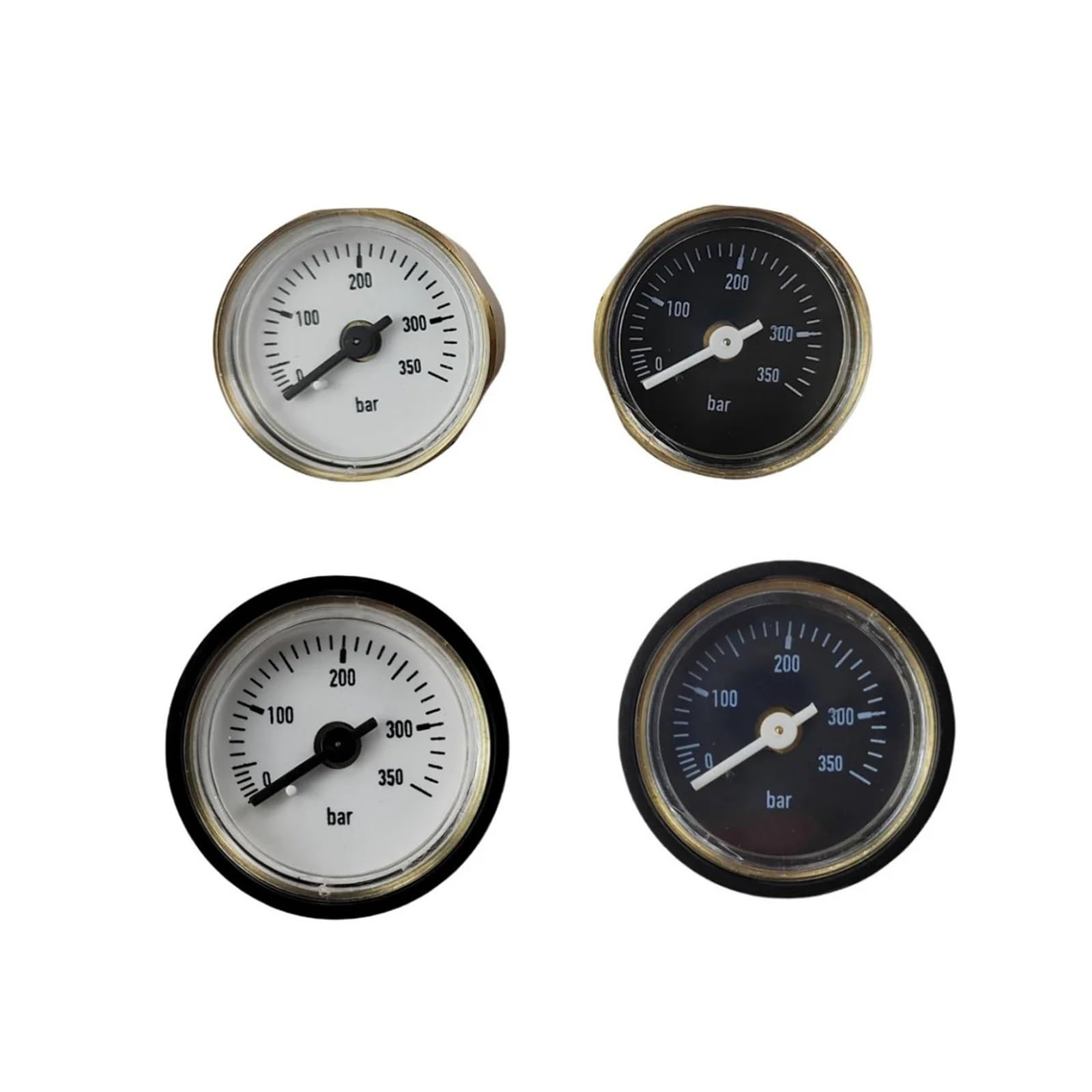 Manómetro, Manómetro de presión aire con esfera 28mm, 350bar, 5000psi, 1/8BSP, manómetro rosca M10(M10X1 White,No cover)