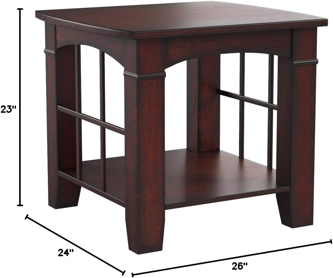 Coaster End Table, Cherry Finish
