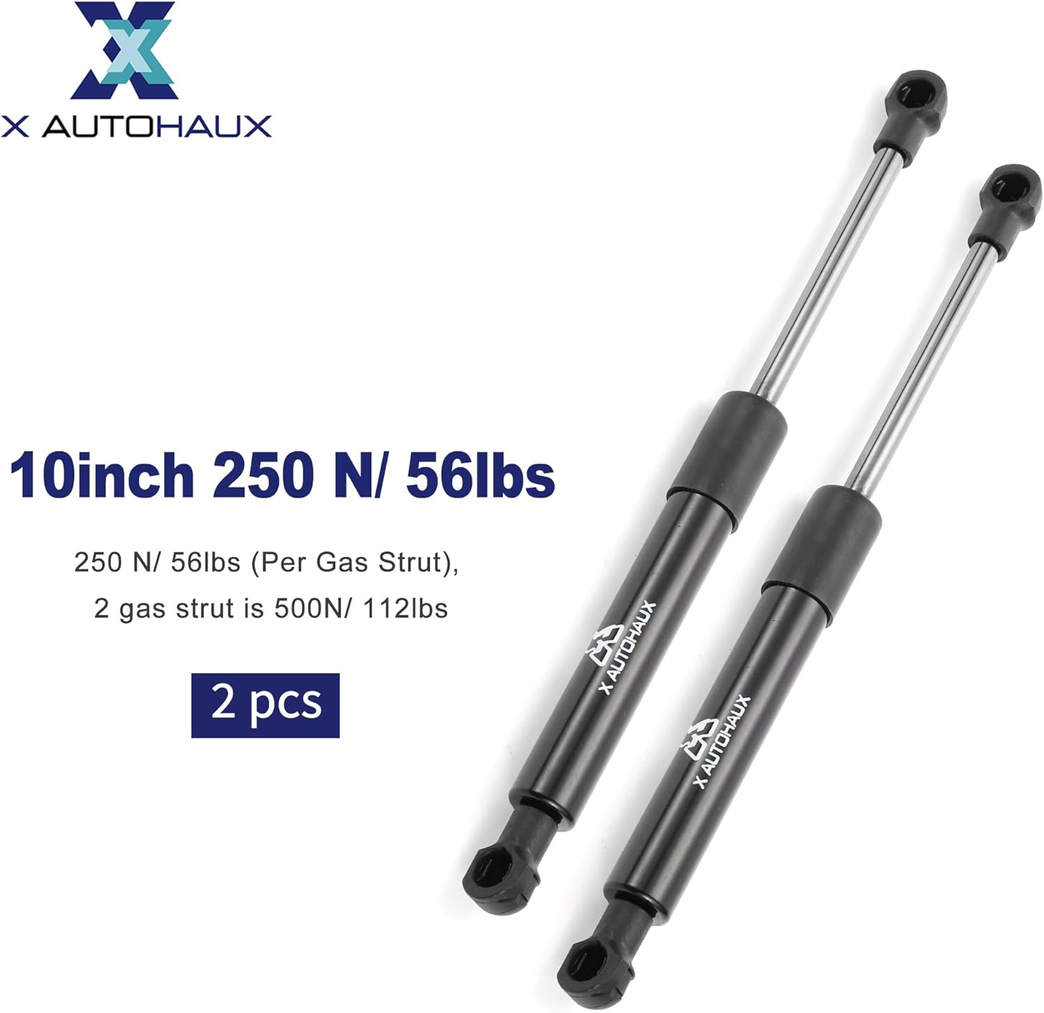 X AUTOHAUX 2Pcs 10 Inch 56 Lbs/ 250N Black Lift Supports Struts Shocks Gas Spring Universal for RV Car Truck Boat