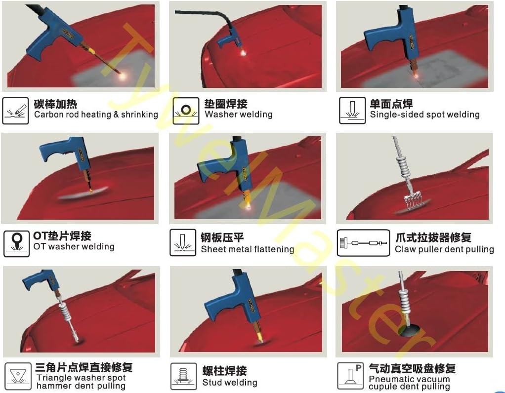 Garage Spot Welding Machine Spotter Dent Repair Tools Car Body Metal Shrink Repair Mend Puller Equipment Gun Lifter Panel Tools (SpotGun_Blue)