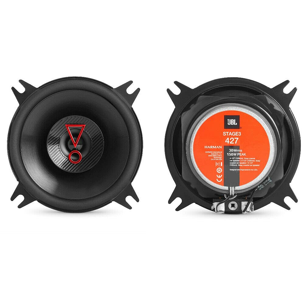 2 altoparlanti JBL STAGE3 427 coassiali a 2 vie da 4" 10,00 cm 100 mm da 30 watt rms e 150 watt max 3 ohm 90 db spl per auto, a coppia