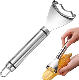 コーンプレーナーおろし金、トウモロコシの穂軸ストリッパーツール 丈夫で滑らかなハンドル果物野菜の皮むき器コーンおろし器 | コーンプレーナー キッチンツール用 トウモロコシの皮むき器 握りやすい 錆びにくい お手入れ簡単 軽量 コンパクト 手持ち