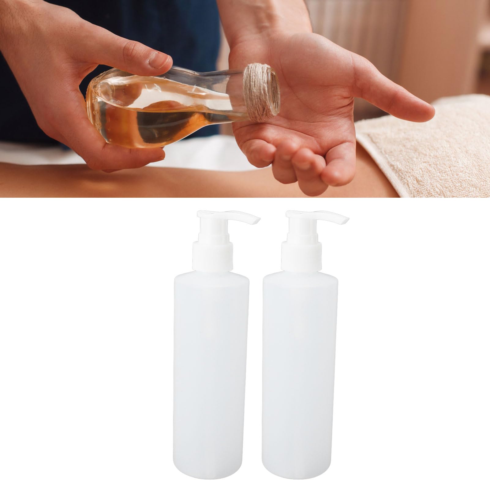 Flacone di Ricambio per Scaldaolio da Massaggio 2 Pezzi, Flaconi per Pompa per Shampoo Ricaricabili da 250 Ml, Dispenser per Flaconi a Pompa Vuoti per Riscaldatore per Lozioni