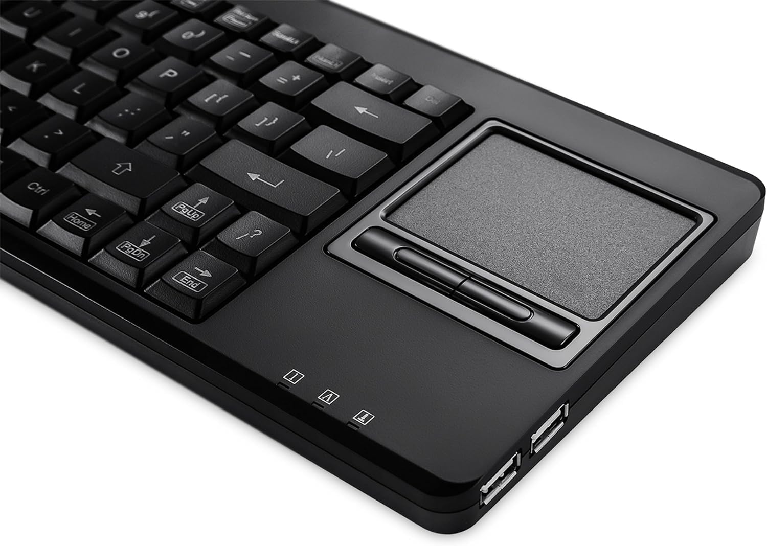 Perixx PERIBOARD-315H, Wired USB Backlit Keyboard with Touchpad and 2 USB Ports, Black (10917)