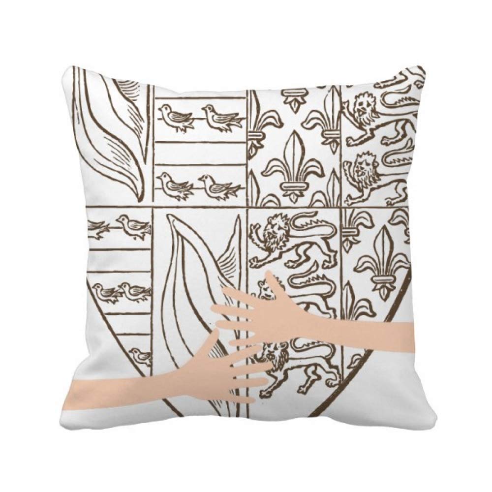 Coussin de Couvrir lion noir et blanc schéma bouclier taie d'oreiller lit