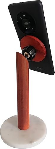 Miniatura 2 de Soporte magnético para teléfono celular, base de mármol, Padauk de madera, ajustable, para transmisión en vivo, soporte para escritorio, encimera,