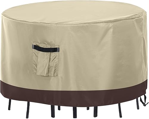 Miniatura 14 de ABCCANOPY Funda universal para mesa auxiliar de patio, para exteriores, pequeña cubierta impermeable y a prueba de polvo, marrón beige, 42 x 24 x 18