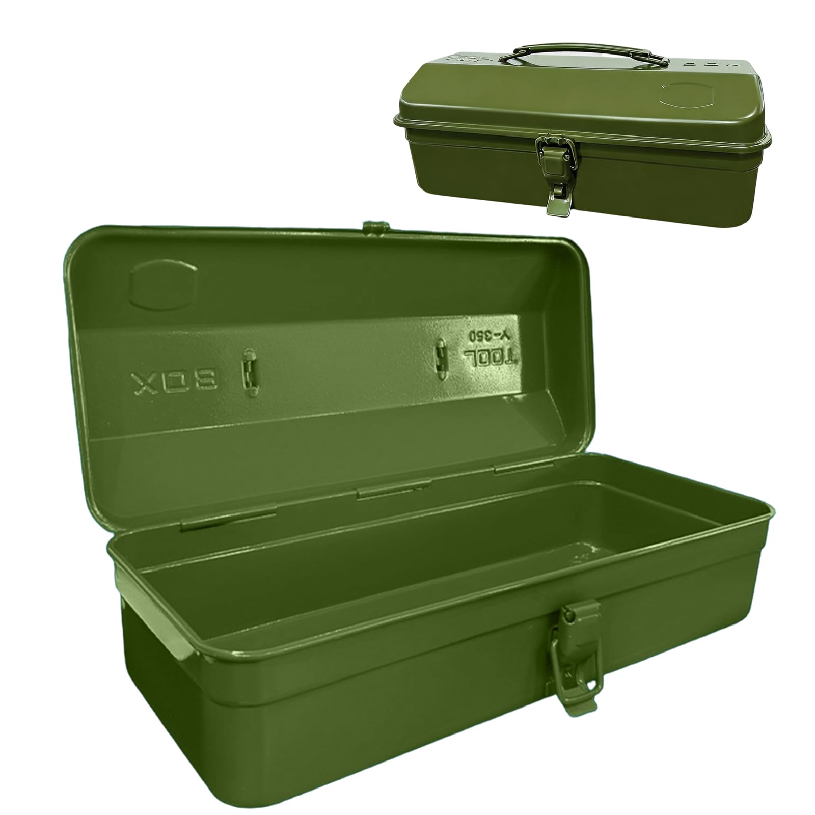 Caja de herramientas portátil con hebilla de cierre de seguridad, 37×16×12cm vacía grande, caja de herramientas robusta y duradera con asa de transporte, maletín de herramientas para almacenamiento y