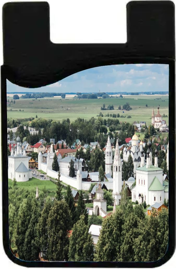 Island Gifting Neoprene Stick-on ID Card Holder for iPhone/Galaxy/Google Android Cases Featuring Image of a Picturesque Scenic View in Belarus