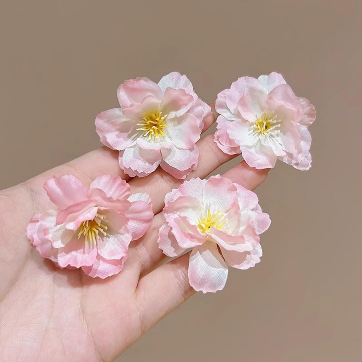 Cherry Blossom Hair Clip Set, 6 Pieces