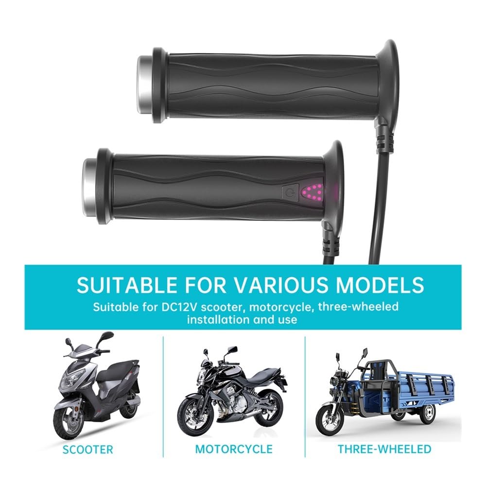 Un Paio Di Manubri Riscaldati Per Motociclette Monoblocco 5 1-velocità Con Controllo Della Temperatura Della Memoria, Coprimanubrio Handlebar manopoles