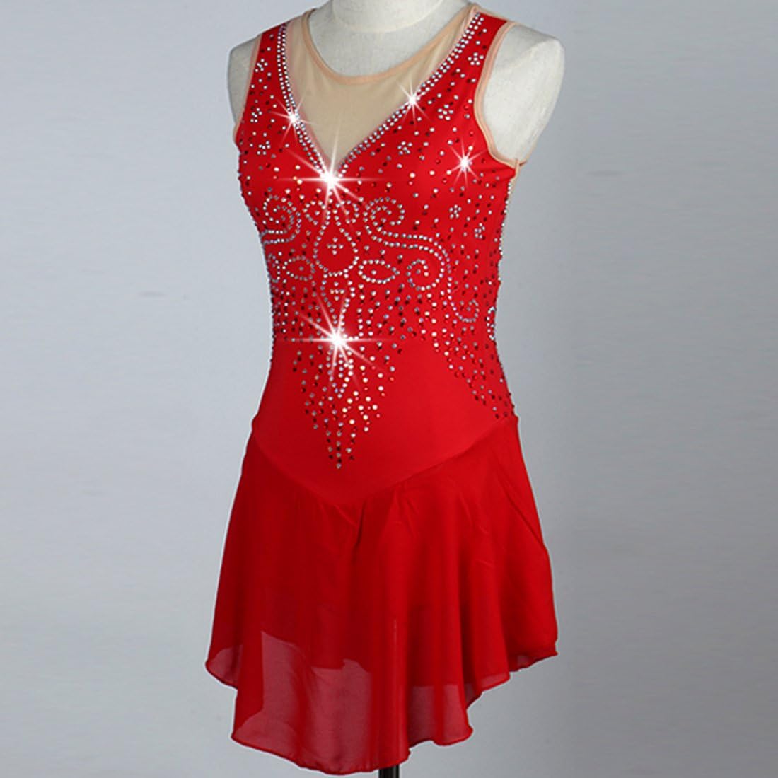 Customized Draped Figure Skating Dress