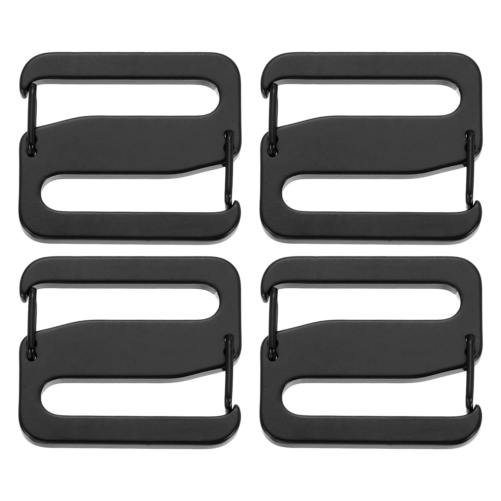 PATIKIL 4Pcs 25mm / 0.98" Adjustable Slide Metal Belt Buckles for Backpack, Black