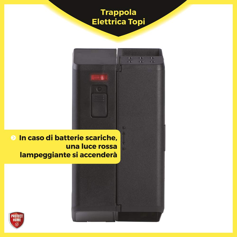 PROTECT HOME Trampa por Descarga eléctrica para Ratones. Evita al Usuario Tocar el roedor Muerto. Reutilizable y 100% eficaz. Sin Veneno. (Paquete de 2)