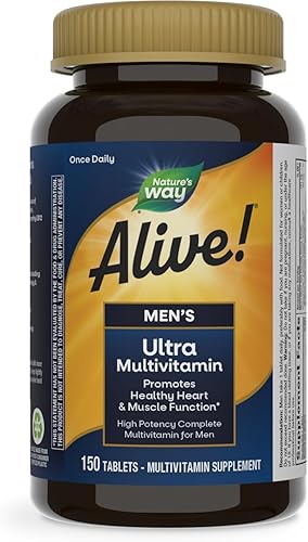 Natures Way Alive Ultra Potency - Multivitamínico completo para hombre vitaminas B de alta potencia metabolismo energético 150 tabletas