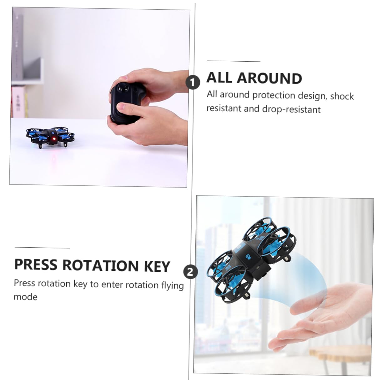 ibasenice 2pezzi Drone Quadcopter Led Per Adulti Mini Elicottero Telecomandato Con Design Resistente Agli Urti e Luce Colorata Notturno Divertente Include Batterie Per Maggiore