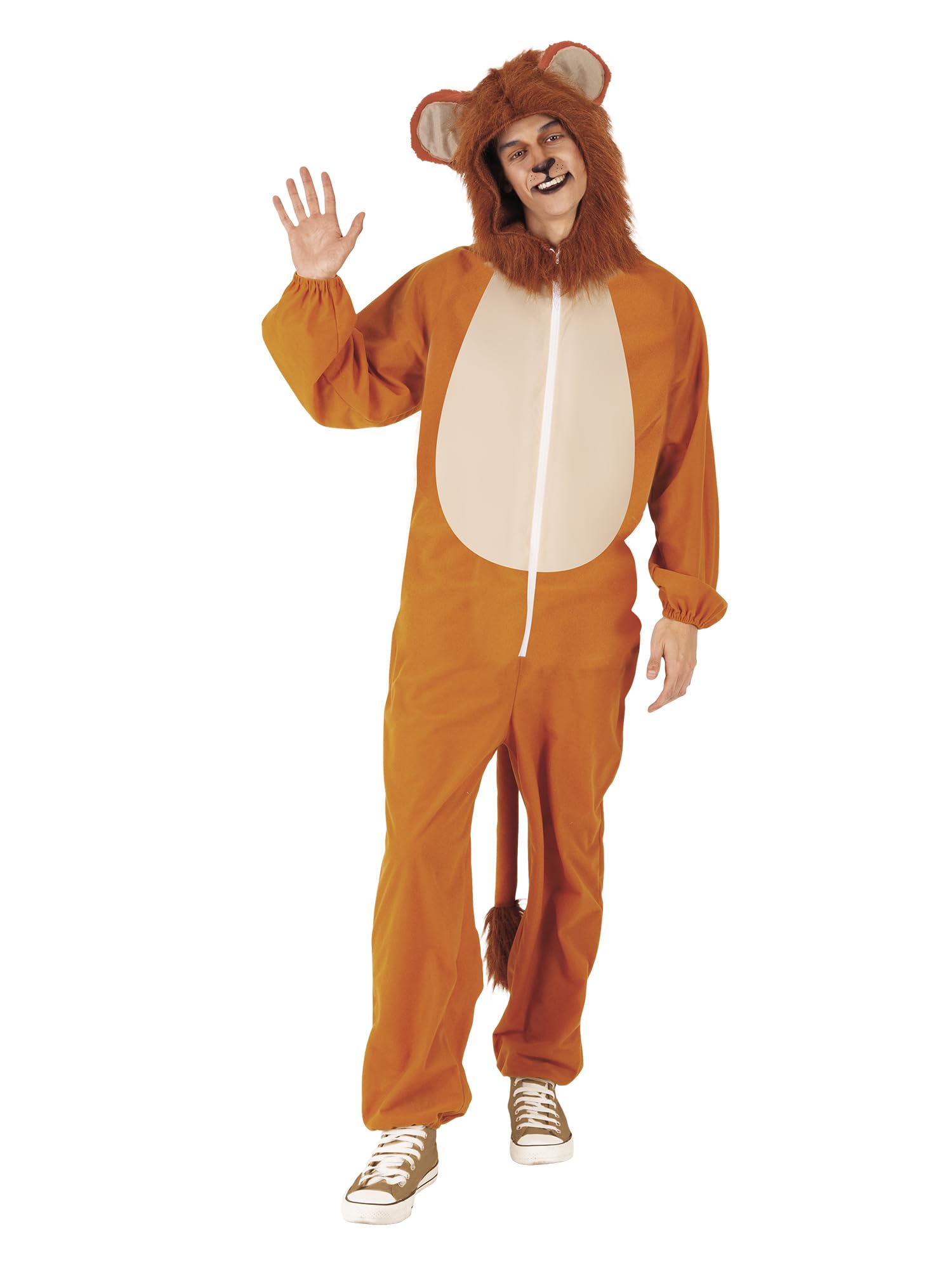 Rubies Lion Costume for Adults, Men, Women, Jumpsuit with Hat, One Size, Unisex, Official Rubies for Carnival, Parties, Birthdays and Halloween
