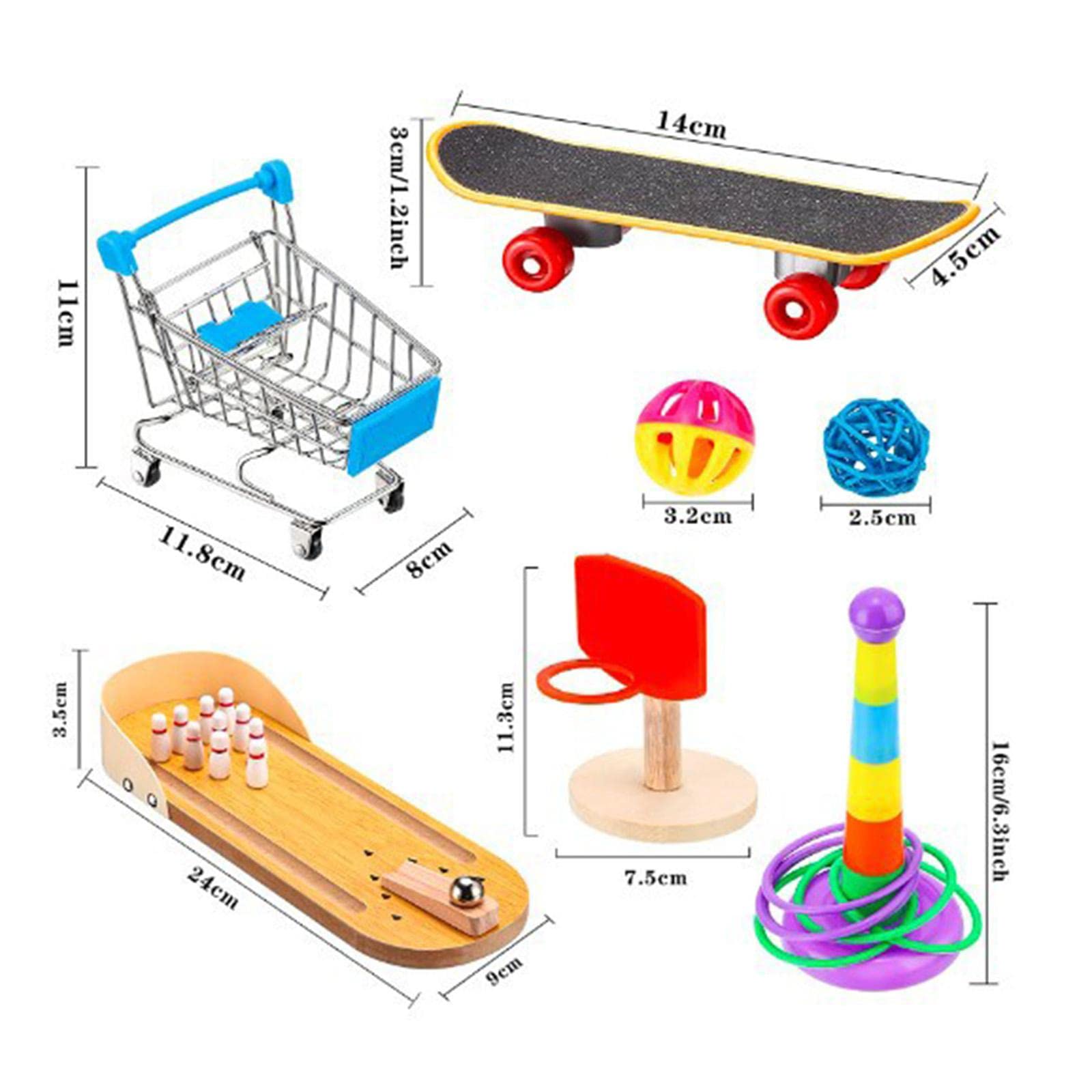 Juego de 7 Juguetes Interactivos para Loros Y Pájaros con Columpio Y Funciones de Ejercicio.