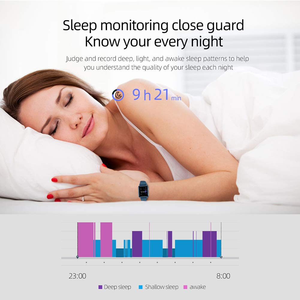 HUYA Rastreador De Ejercicios con PresióN Arterial PresióN Arterial OxíGeno Frecuencia CardíAca Monitor De SueñO Rastreador A Prueba De Agua Reloj Inteligente Contador De CaloríAs PodóMetro