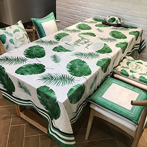 Nappe feuilles vertes style rural pour table basse de café et repas