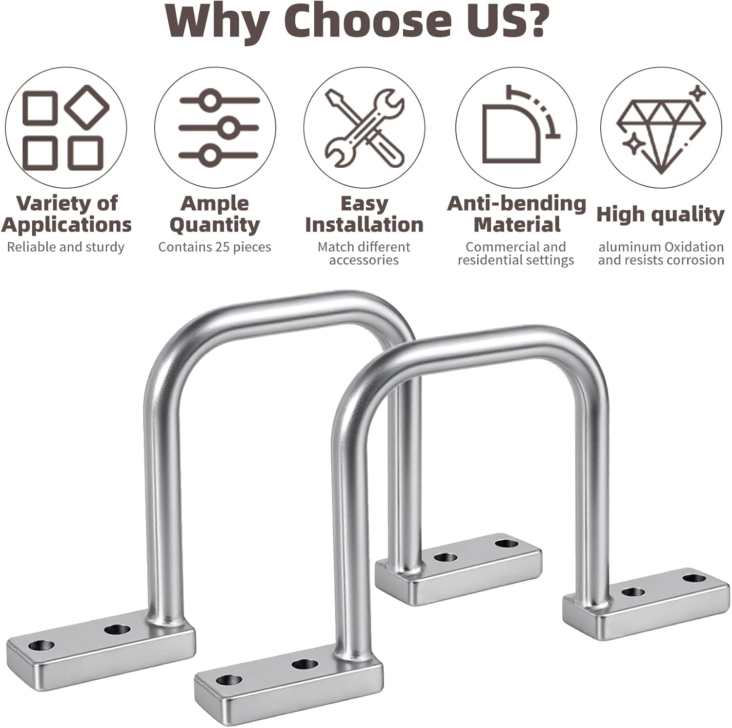 25Pcs 2Inch Distribution Rings,Aluminum D Ring for Sorting Out Electric Cables, Cable Management for Commercial and Residential Use, Silver