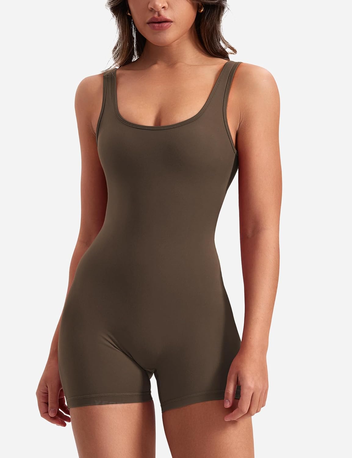 YEOREO One Piece Workout Jumpsuits for Women Backless Tummy Control Sleeveless Jumpsuits Lizvette V Back Scrunch Yoga Romper - Image 2