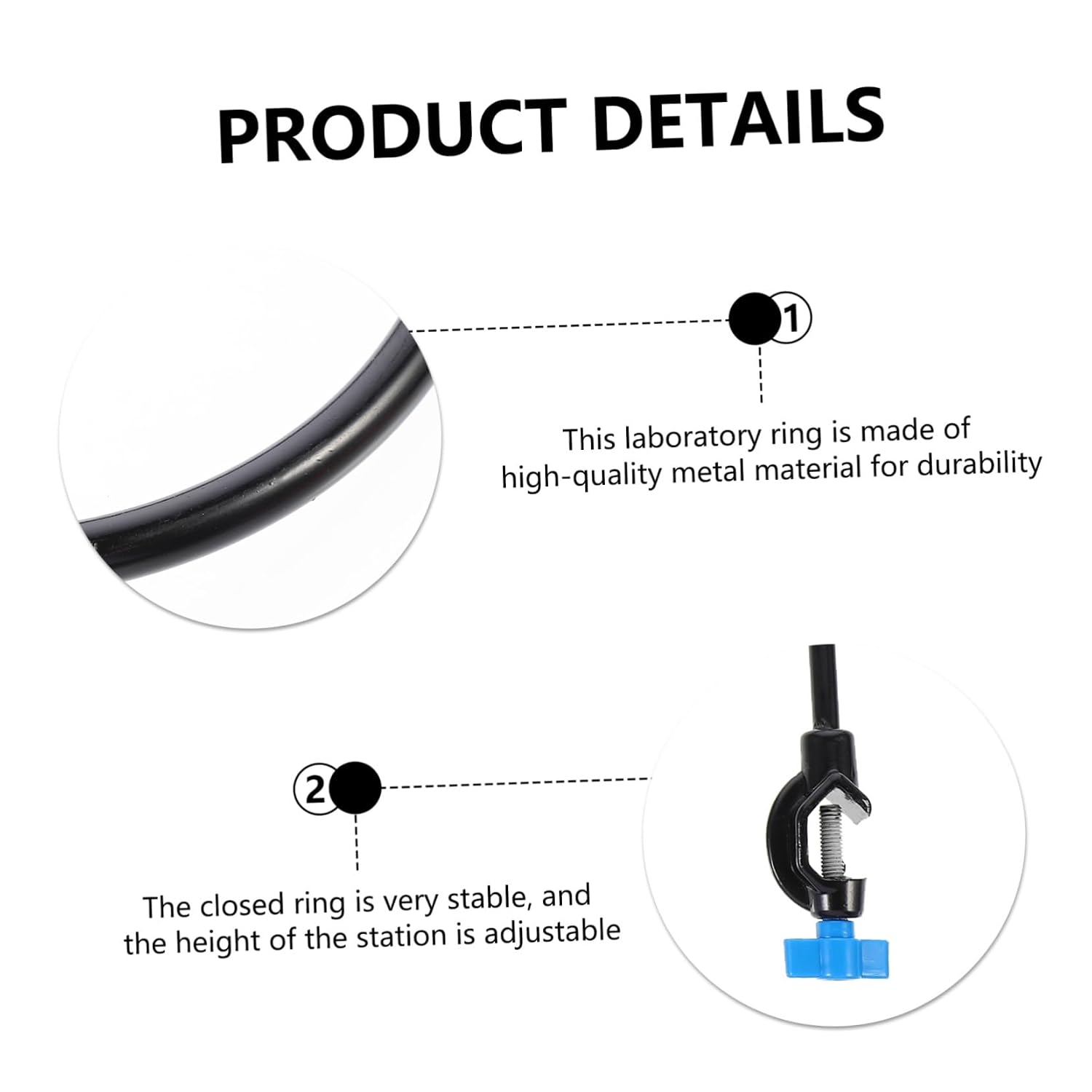 DECHOUS 3Pcs Closed Support Rings for Laboratory Experiments High Grade Metal Retort Rings Resistant Laboratory Equipment for Beakers Flask Support